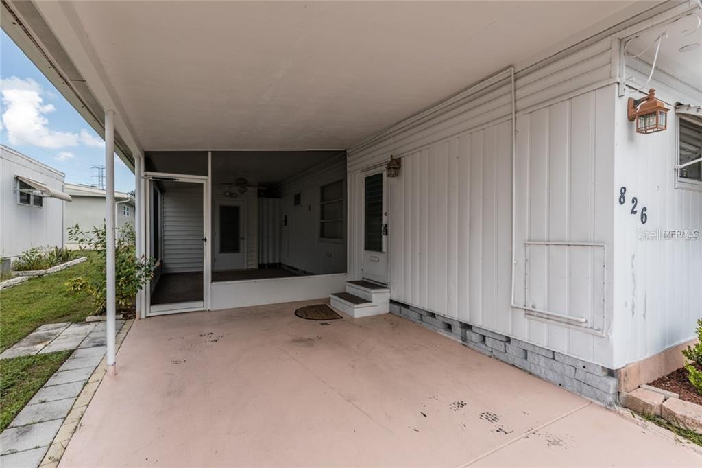 Private carport and entrance
