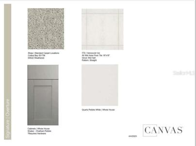 Design Selections.  Home is underconstruction and selections are subject to change.