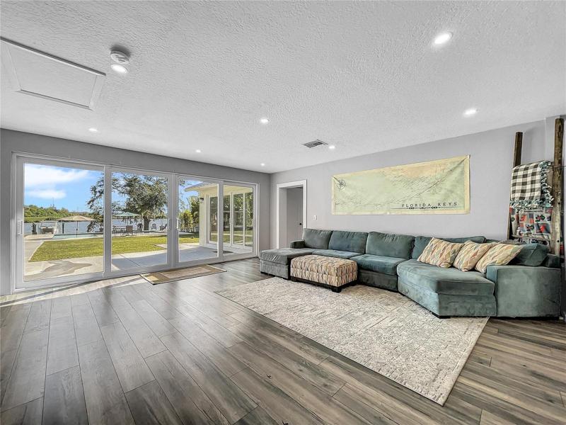 Spacious Living room with gorgeous water views.