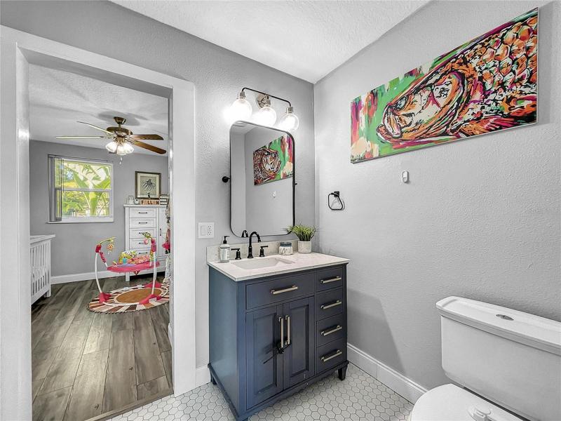 Jack'n Jill Bathroom with Barn Doors