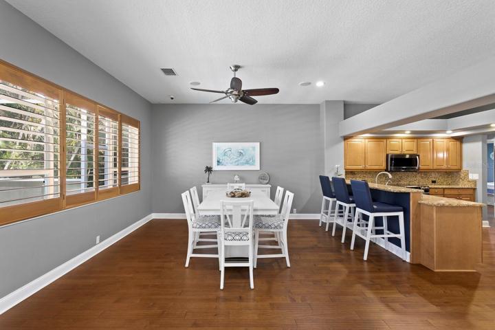 The large family room is located just off the kitchen and provides plenty of space for entertaining