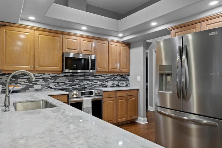 Updated kitchen includes all new stainless appliances