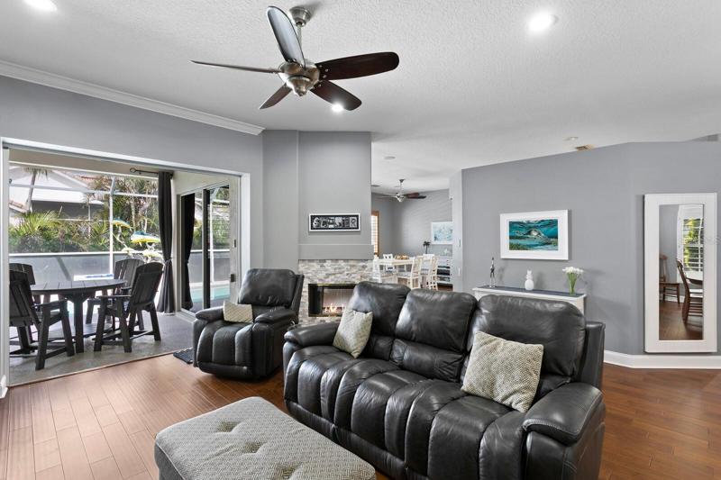 Views from the formal living room towards the screened lanai