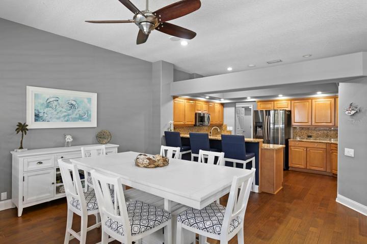 Views from the breakfast bar into the updated kitchen