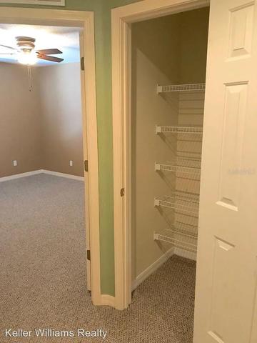 Large, deep linen closet in the hallway.