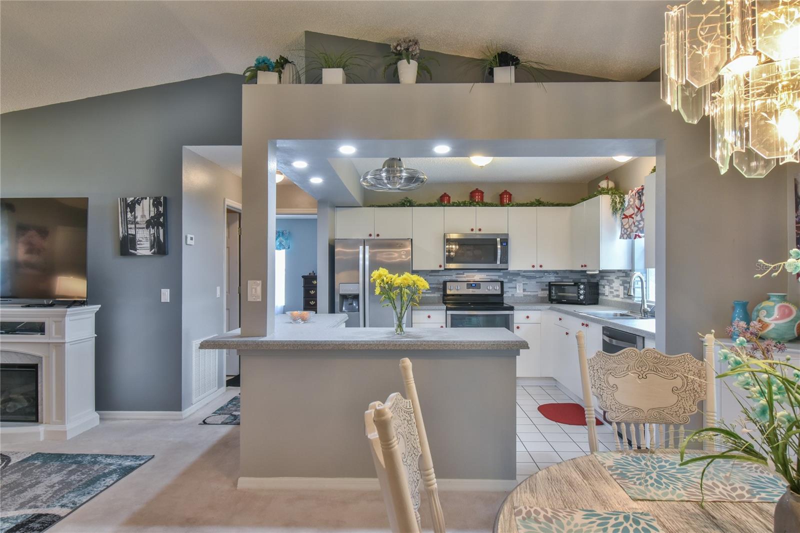 Kitchen from view of Dining Room