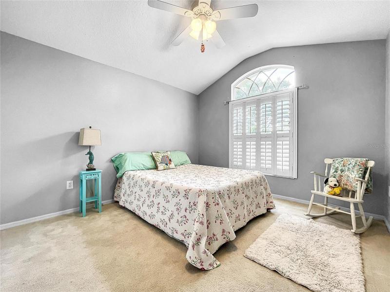 2nd Bedroom is in front of home with plantation shutters