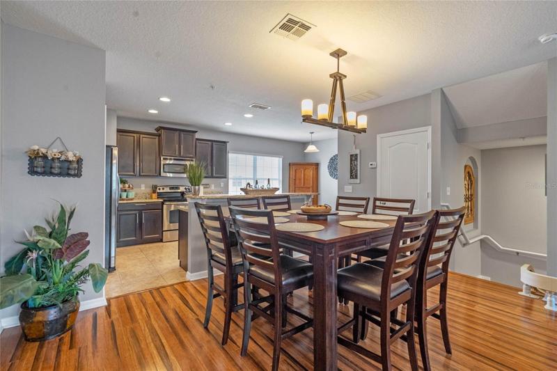 Dining area situated off the kitchen on the second floor.