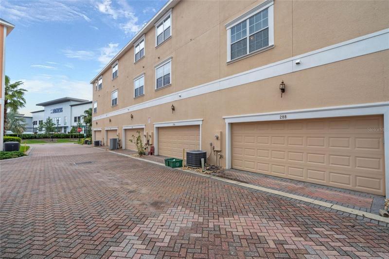 Two car rear entry garage.
