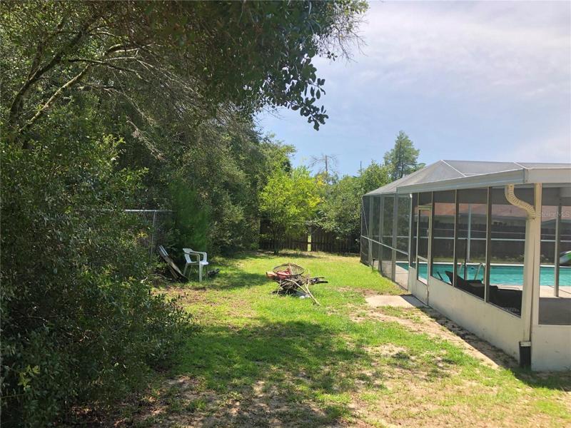 Fully fenced backyard