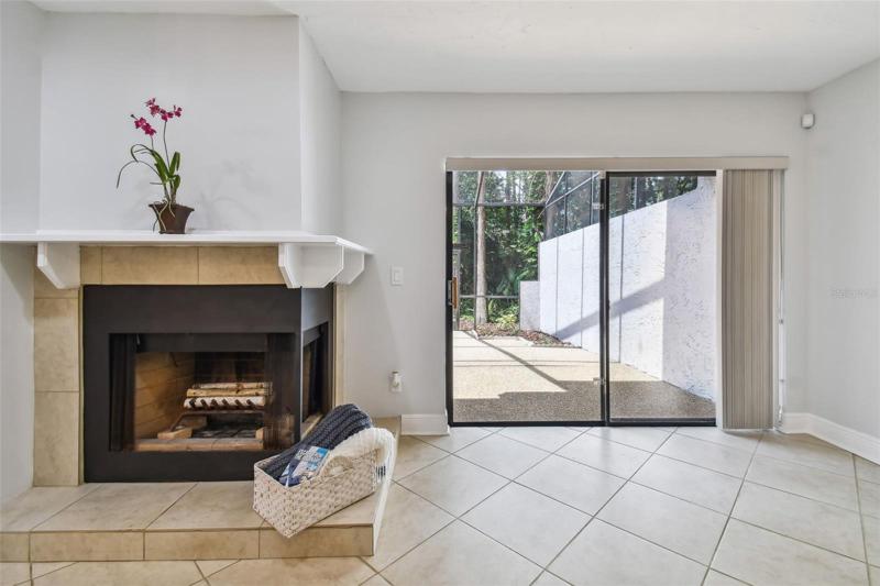 Cozy two sided fireplace