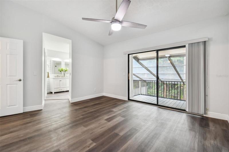 Huge master with private balcony!