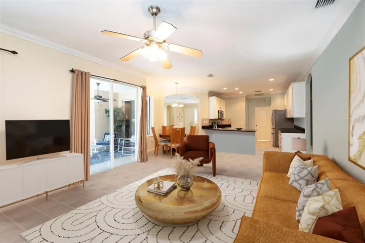 Some of Family room staged