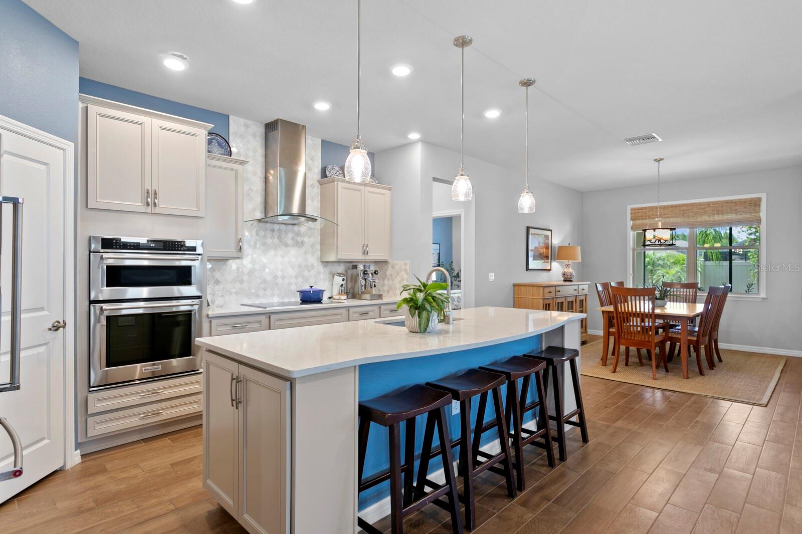 Large center island with breakfast bar