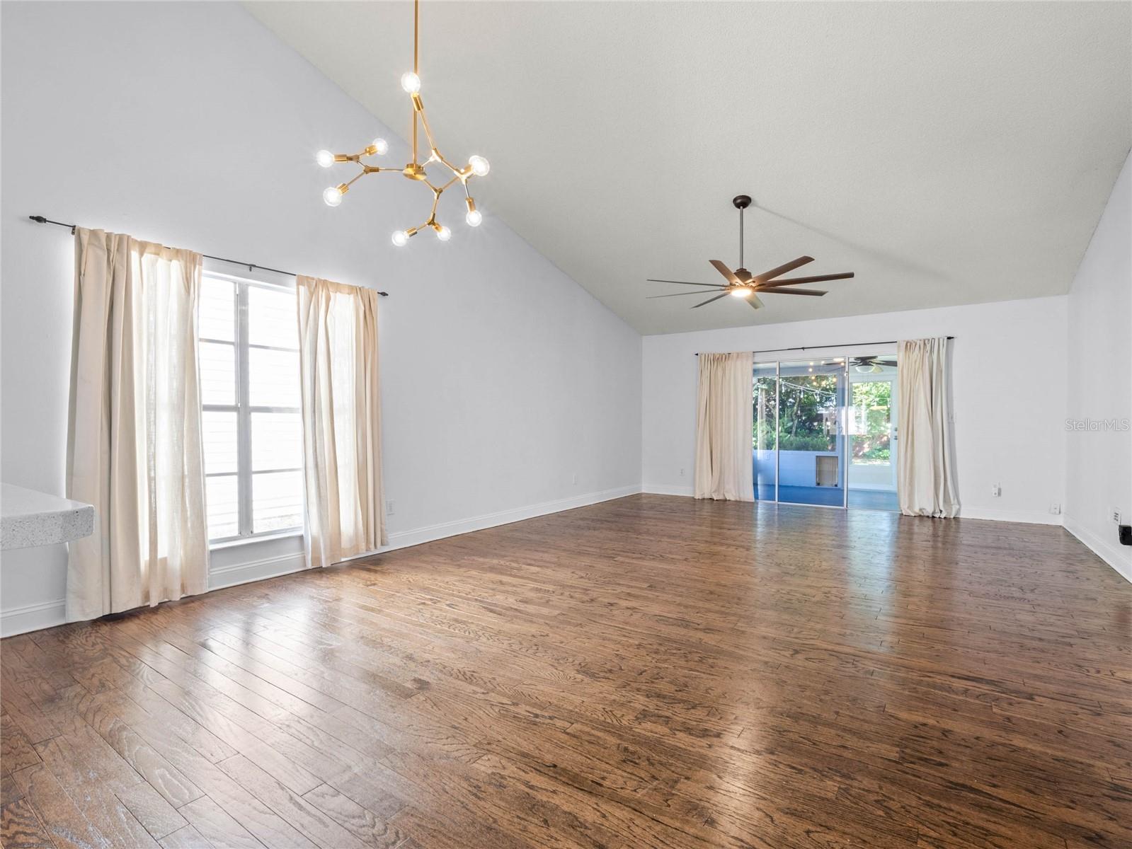 Family Room with gorgeous refinished Hardwood Flooring