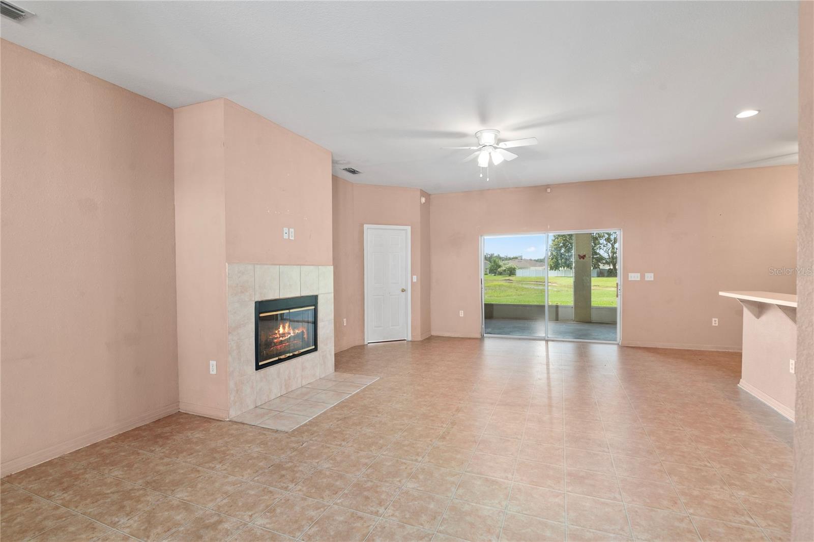 Living Room with Fireplace
