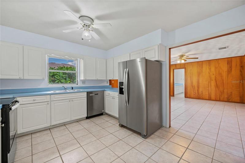 Kitchen with view to Family Room