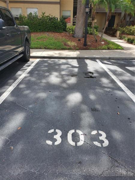 Assigned Parking Space in front of building