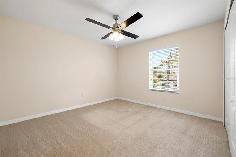 Bedroom 2! New Pella Windows and New Ceiling Fans!