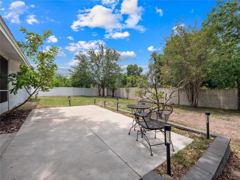 Enjoy shade on the side patio.