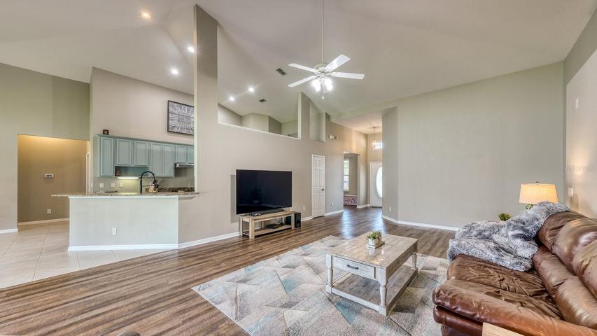 Tall ceilings through out and plenty of light