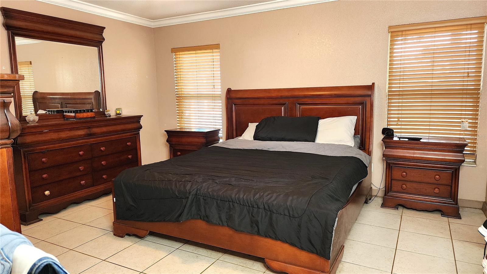 Huge Master Bedroom which is located in the back of the house.  Large walk in closet plus a large master bathroom.
