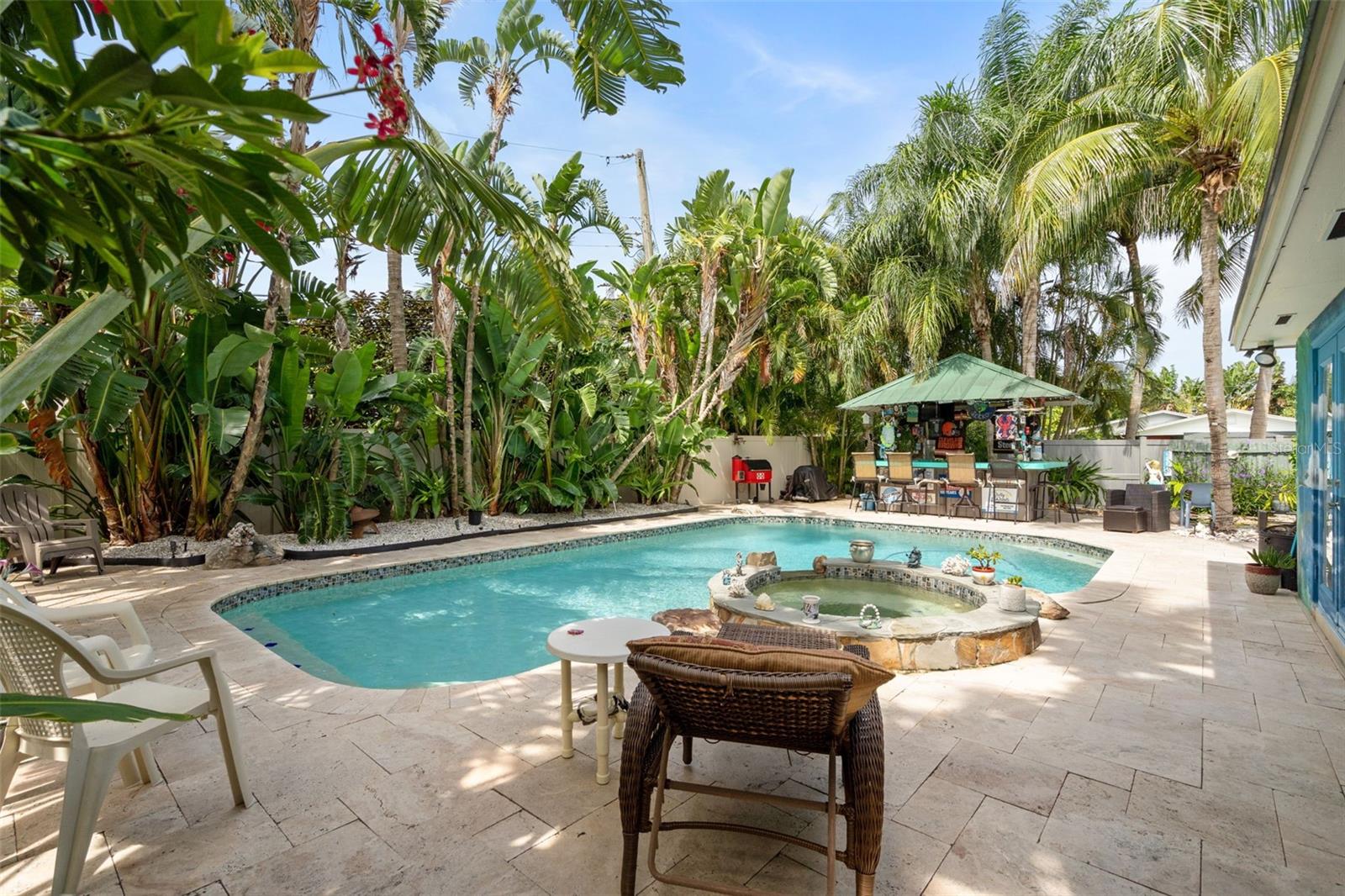 This outdoor entertaining space is quite large and great for entertaining!