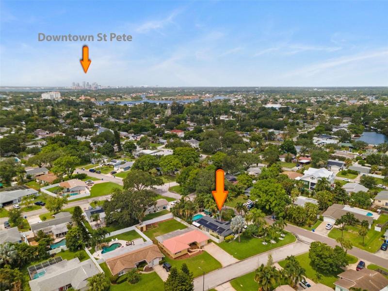ten minutes from downtown St Petersburg, FL and you don't have to get on the interstate!