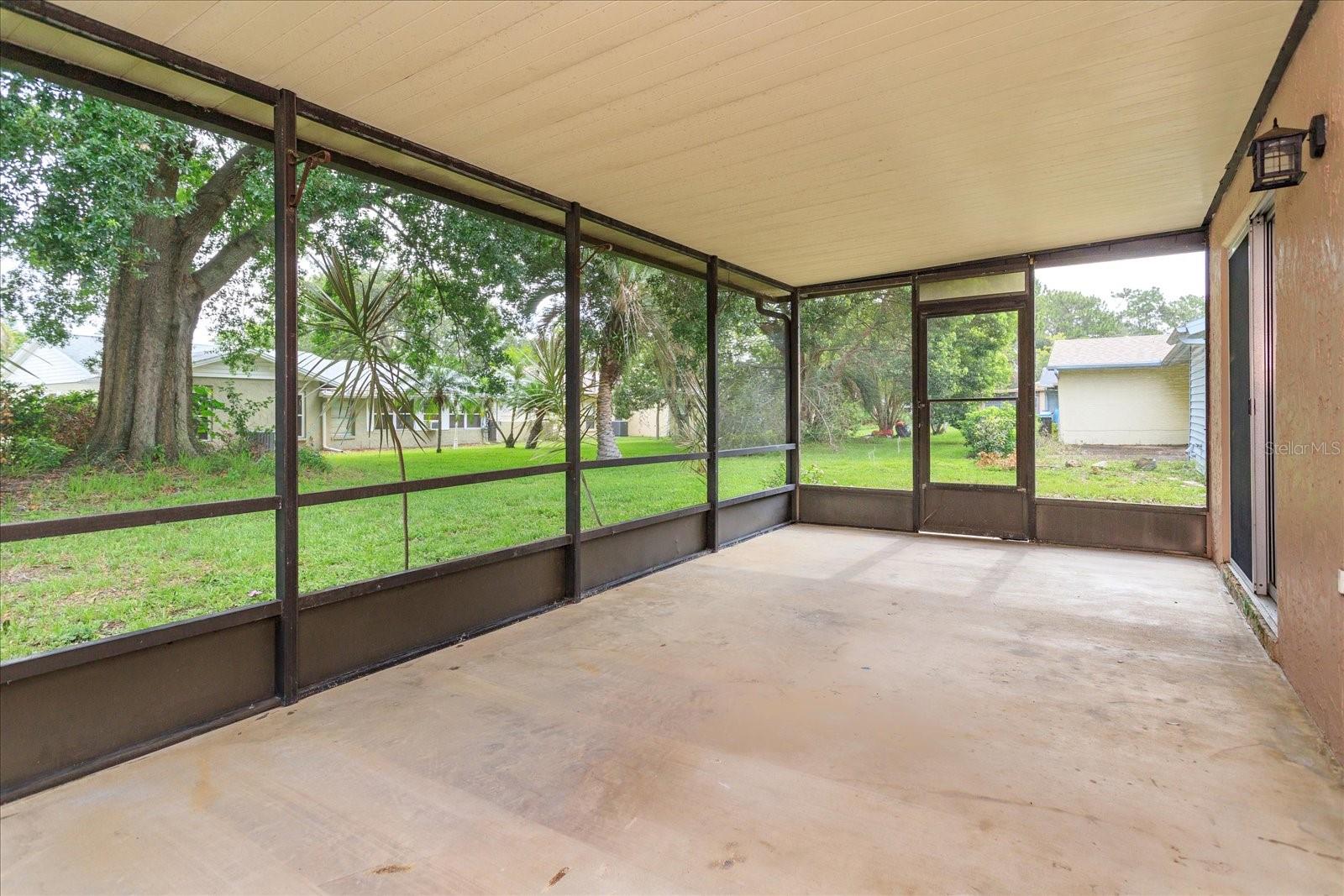 Enclosed oversized patio