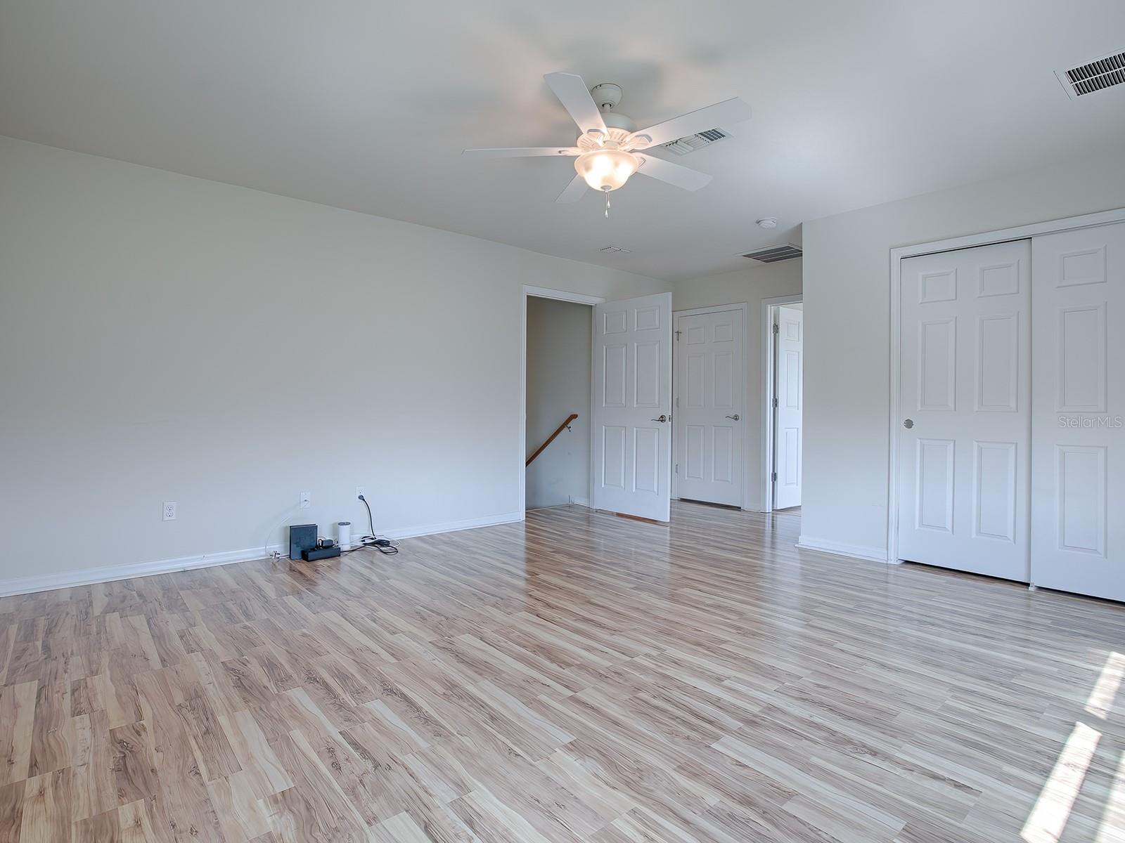 Owner installed a door to close off the entire upstairs loft area!  Nice!