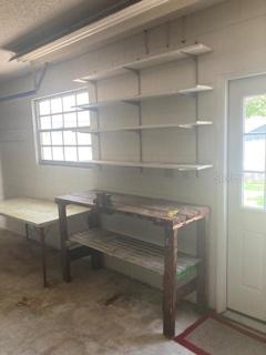 Workshop benches and shelving