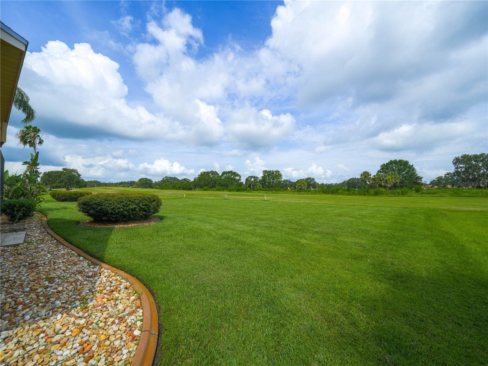 Backyard facing golf course