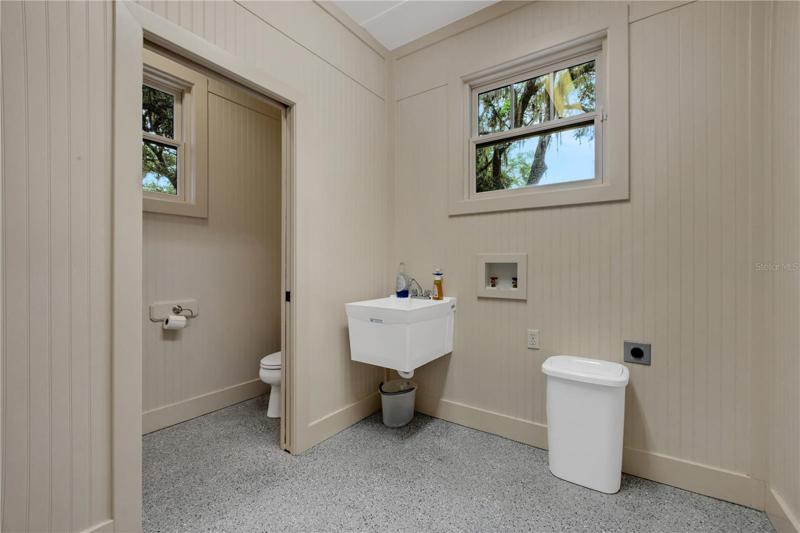 Half Bathroom in garage