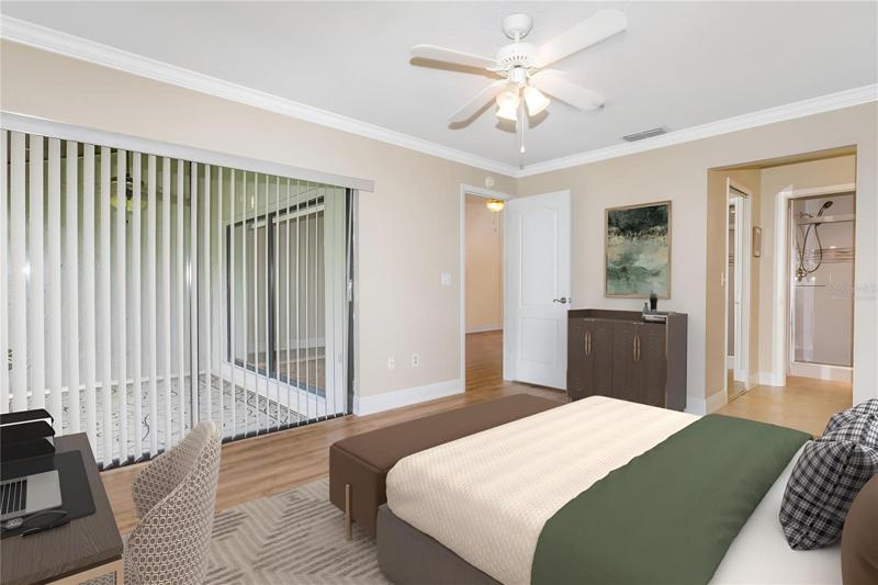 Virtually staged Primary Bedroom
