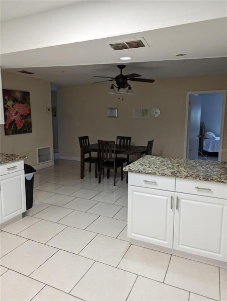 looking back toward the dining room from the kitchen