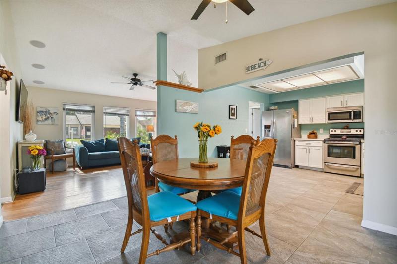 Nice open floor plan with high ceilings.
