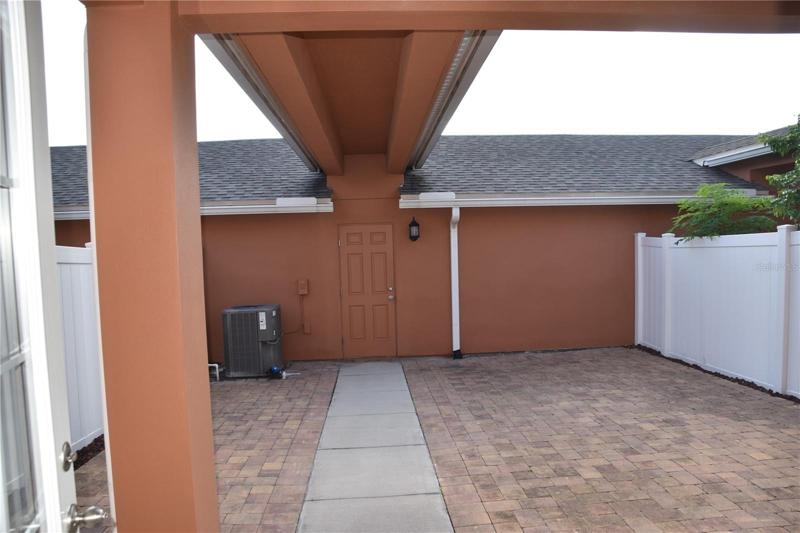 Courtyard from 2 car Garage!