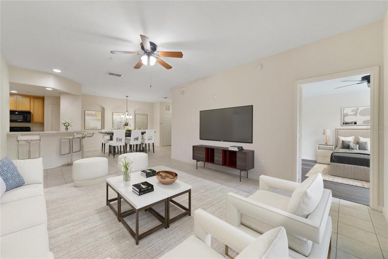 LIVING/DINING. Virtually Staged.