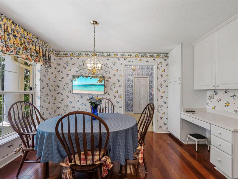 East in space with cabinet pantry & desk