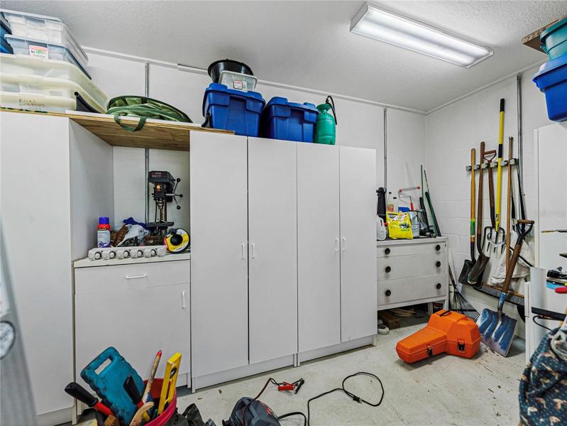 Storage/workshop area off garage