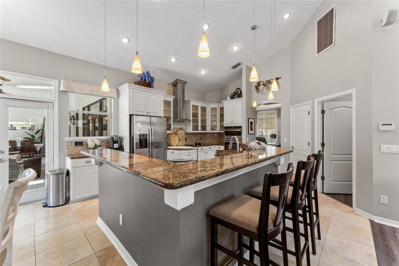 The kitchen/family/breakfast room is perfect for entertaining during any holiday celebration.
