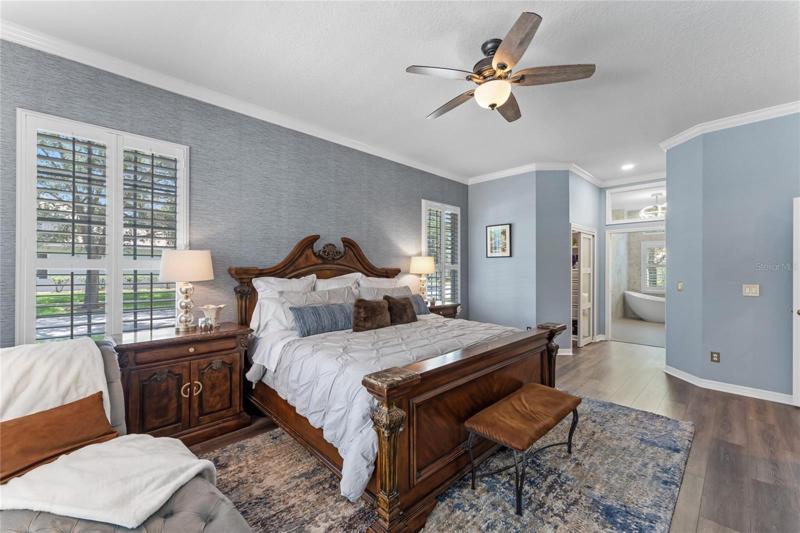 The guest room was recently updated with painting and flooring.