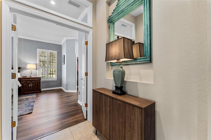 View of the hallway leading to the master bedroom retreat.