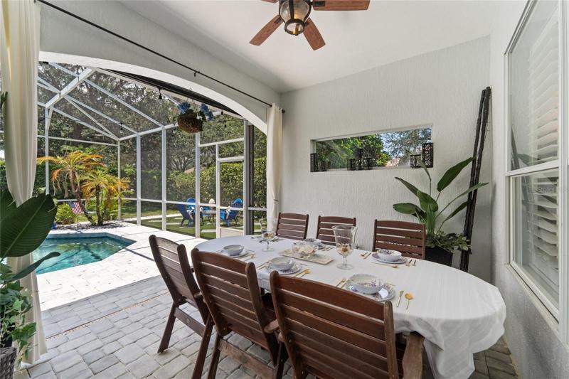 This home is perfect for outdoor entertaining with a covered lanai and ceiling fans.