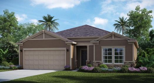 Artist rendering; illustration only; colors, features, and garage orientation may differ.