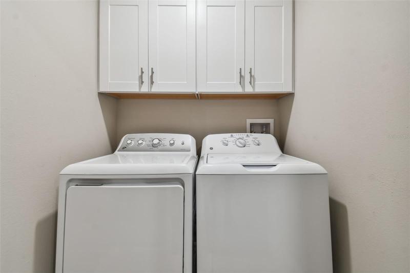 Separate Laurdry Room with Above Storage Cabinets