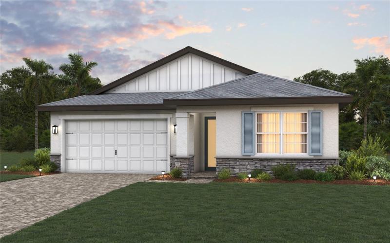BISCAYNE ELEVATION E W STONE RENDERING *DISCLAIMER: Renderings, Photos, Virtual Tours are of like model and are used for display purpose only, actual property may vary.