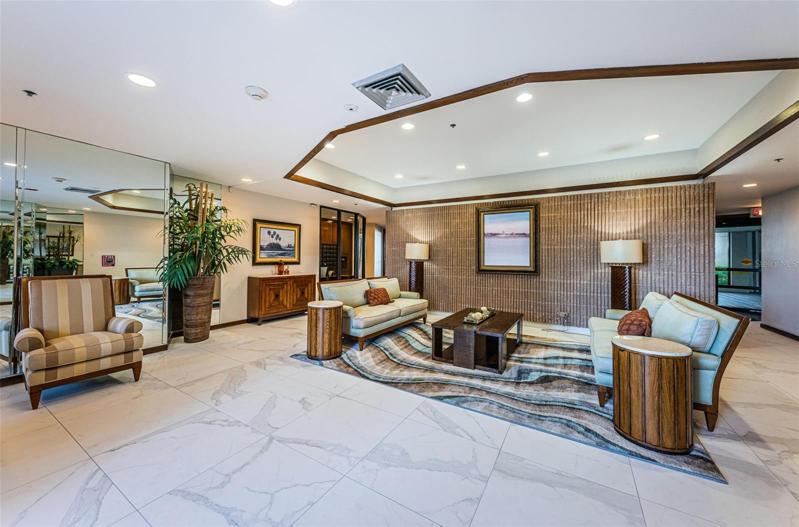 Lobby as you enter the building