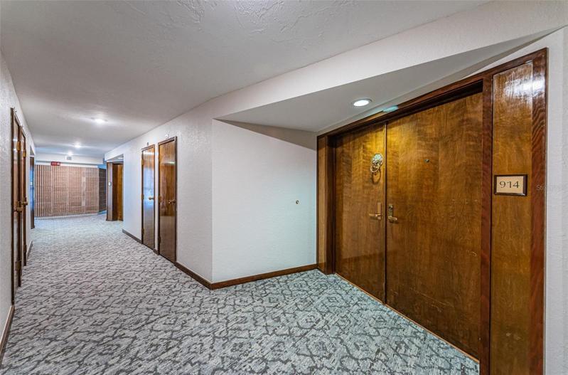 Common area near the elevators on the 9th floor