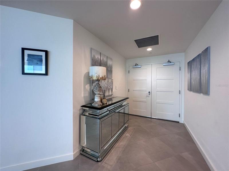Wide, double door entryway